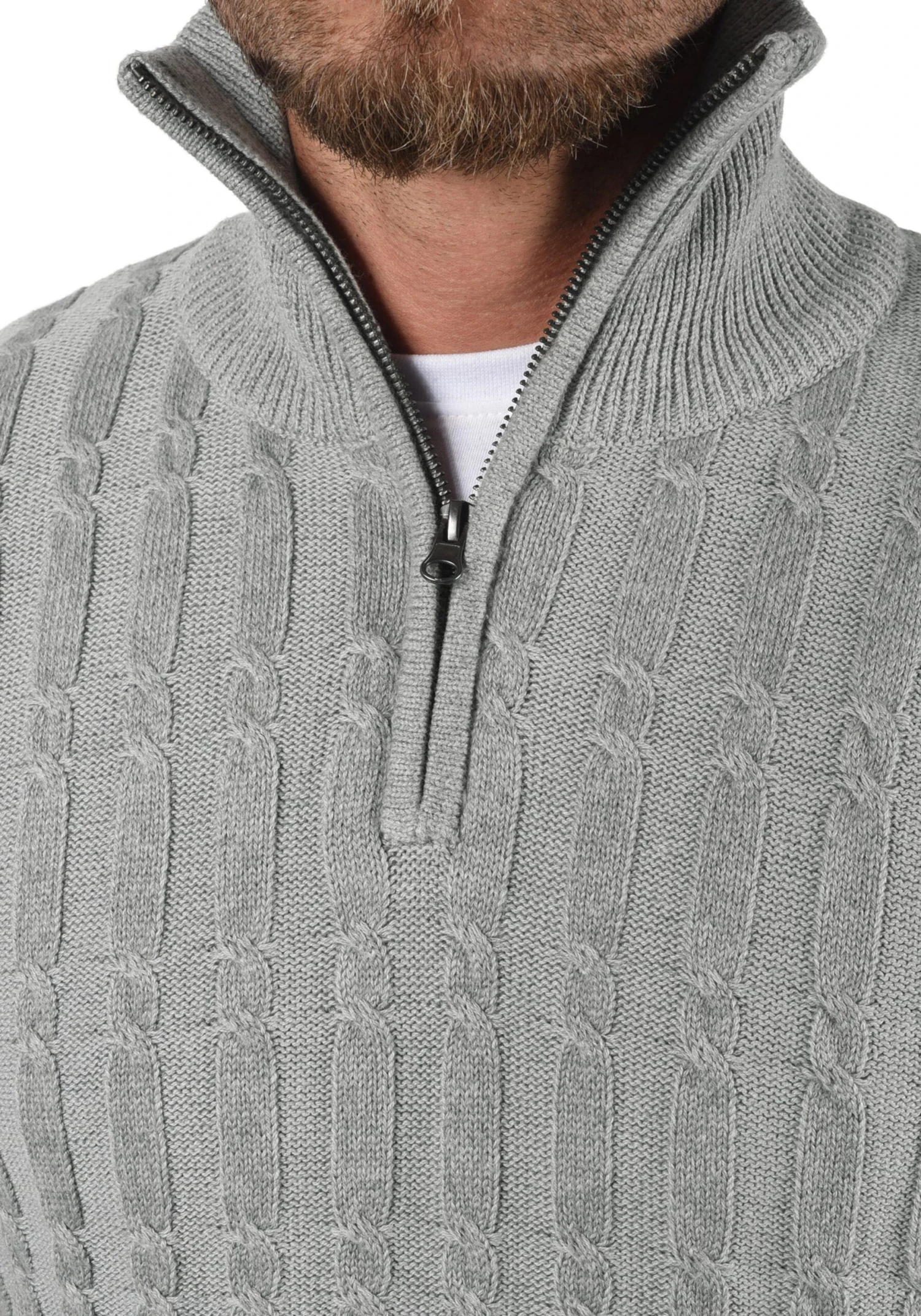 Indicode Jeans Coltruien Trui Paulo Heren Grijs 8 Indicode Jeans Coltruien Trui Paulo Heren Grijs - Afbeelding 6