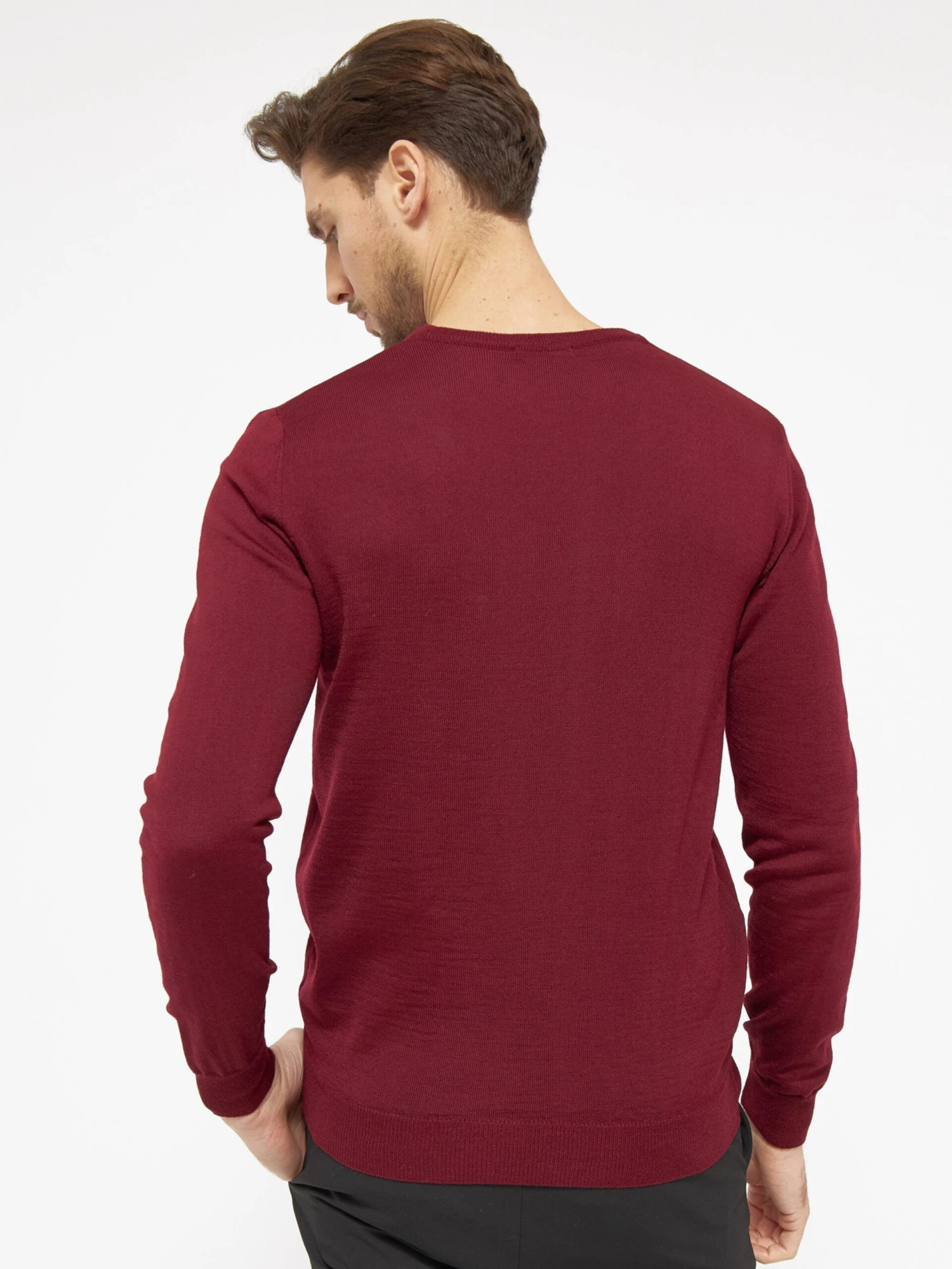 V-hals Truien Trui Bologna Heren Bordeaux 5 V-hals Truien Trui Bologna Heren Bordeaux - Afbeelding 3