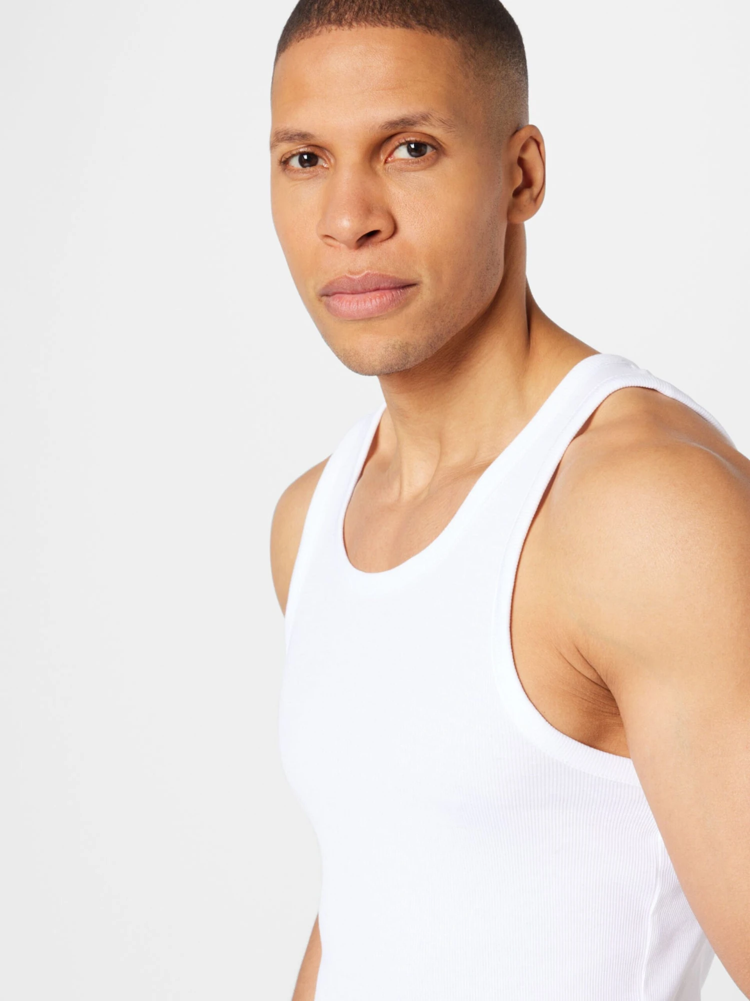 WEEKDAY Tanktops Shirt Heren Grijs / Wit 4 WEEKDAY Tanktops Shirt Heren Grijs / Wit - Afbeelding 2