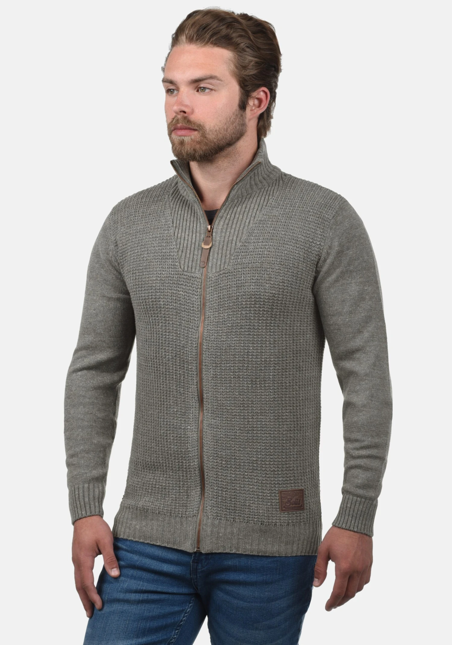 Solid Vesten Gebreid Vest Tristan Heren Grijs 4 Solid Vesten Gebreid Vest Tristan Heren Grijs - Afbeelding 2